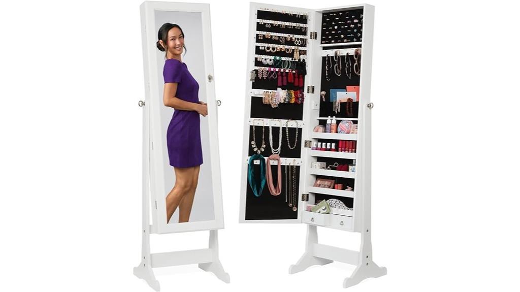 elegant freestanding jewelry cabinet
