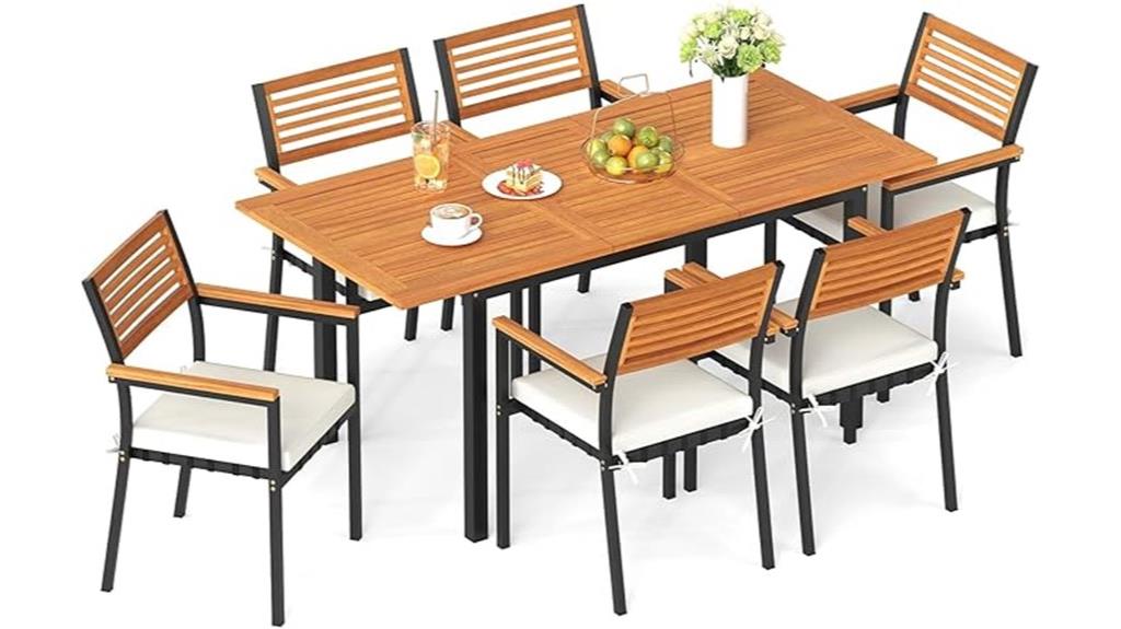 expandable cushioned patio set