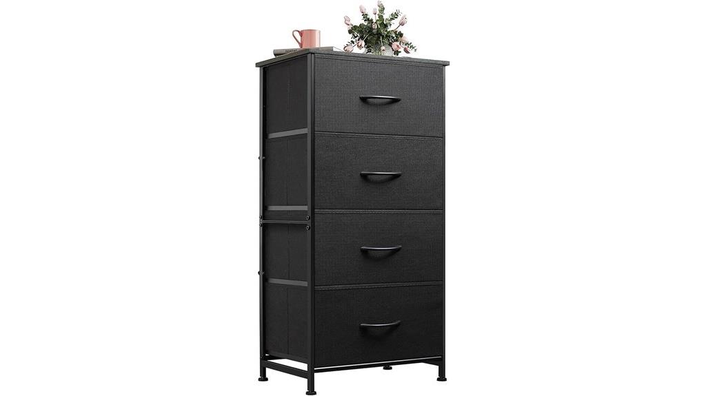 fabric dresser storage tower