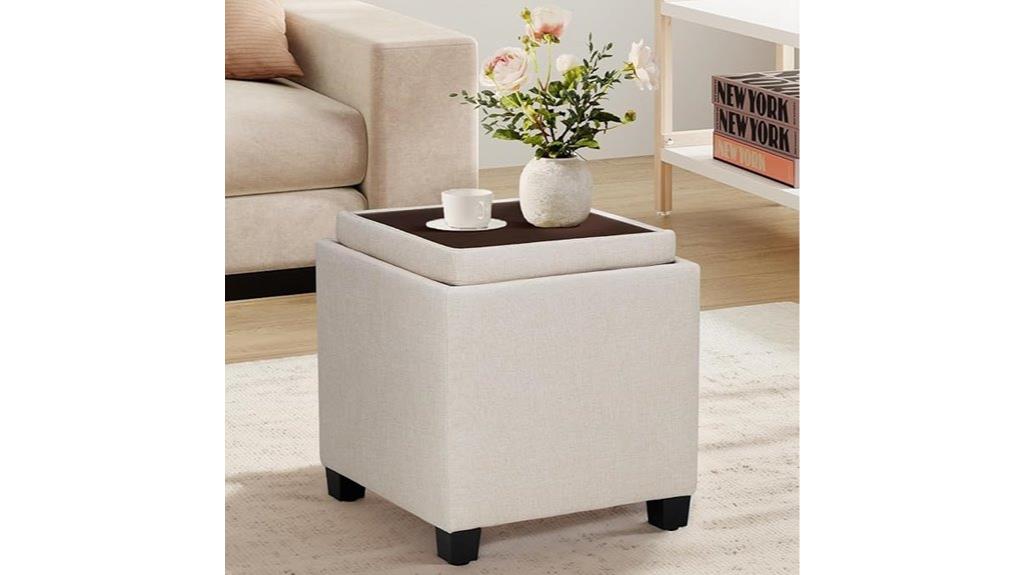 fabric square storage ottoman