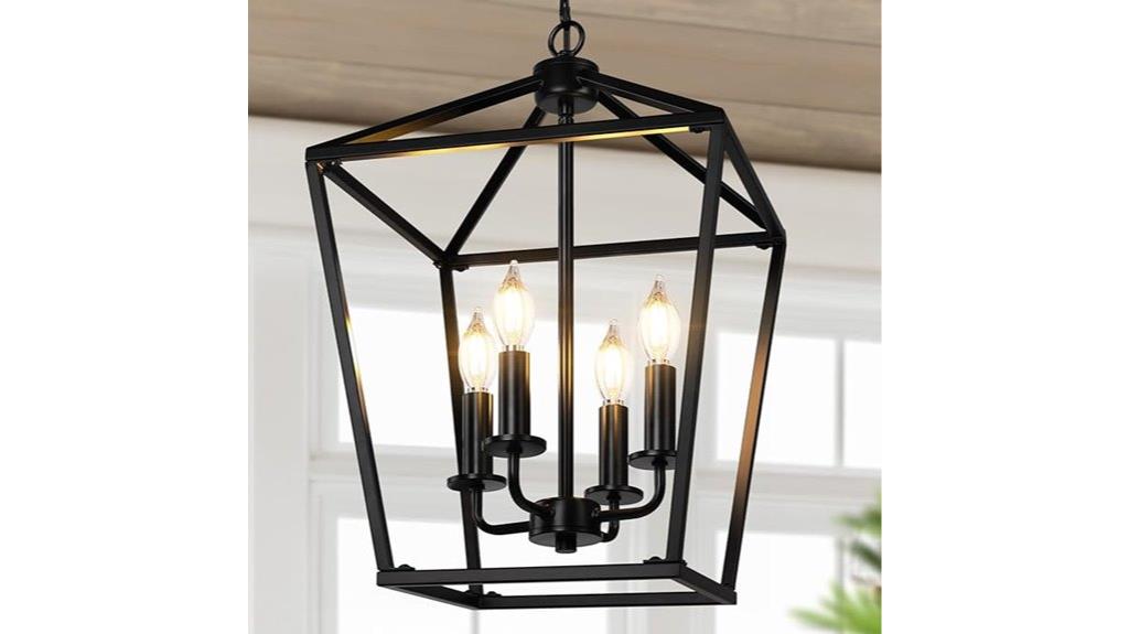farmhouse black pendant chandelier