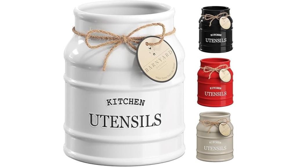 farmhouse ceramic utensil holder