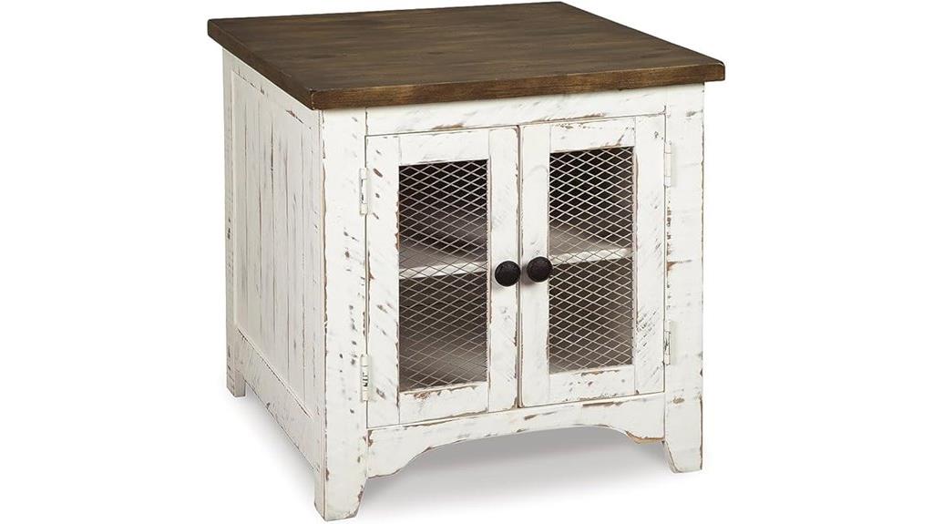 farmhouse end table with storage