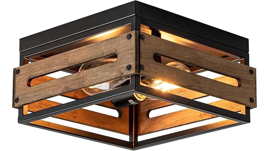 farmhouse metal wood light