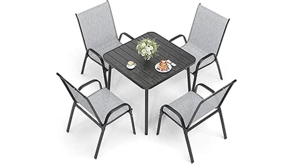 five piece patio dining set