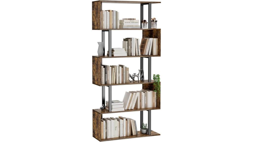 five tier geometric bookcase