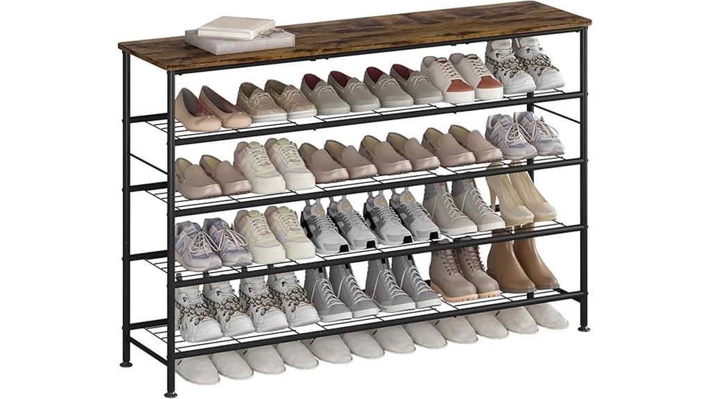 five tier metal shoe rack