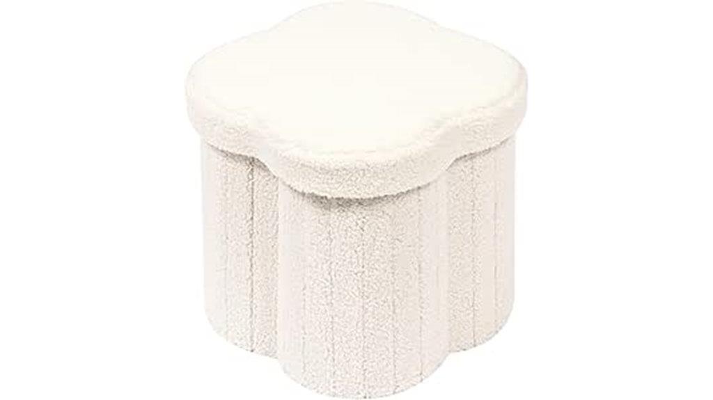 floral faux fur ottoman