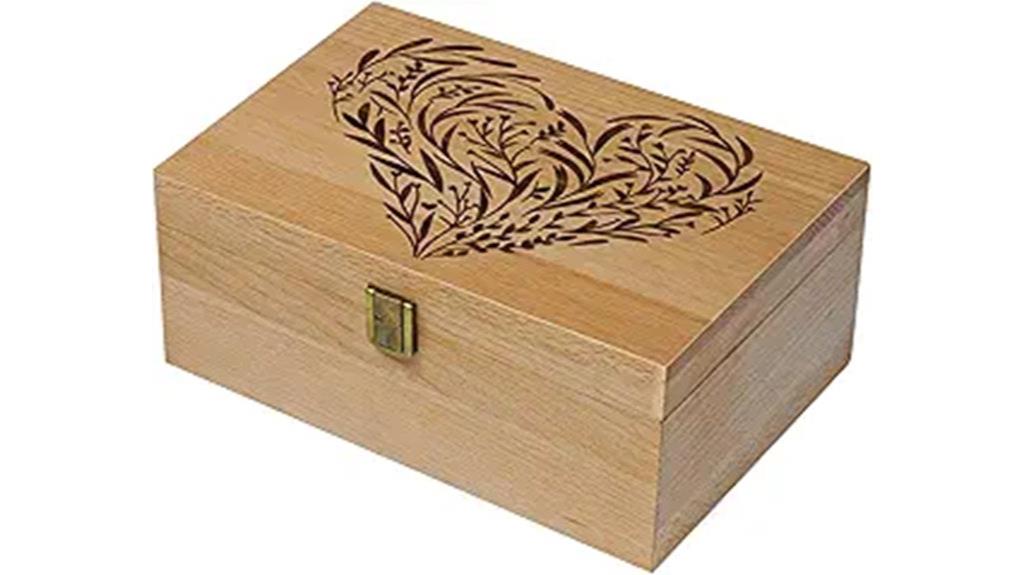 floral heart engraved box
