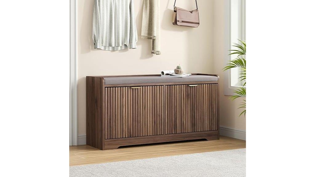 fluted shoe bench storage