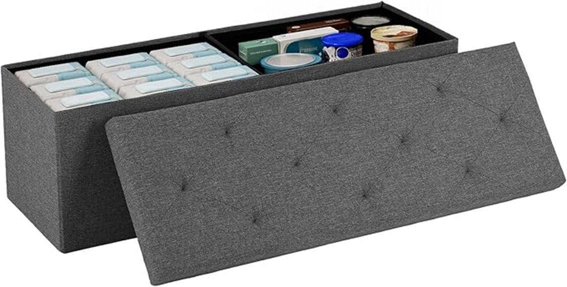 foldable padded storage ottoman