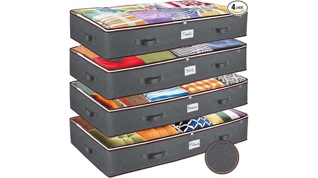 four pack under bed bins