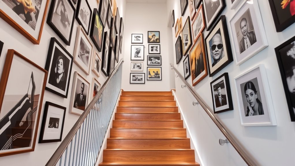 gallery wall on staircase