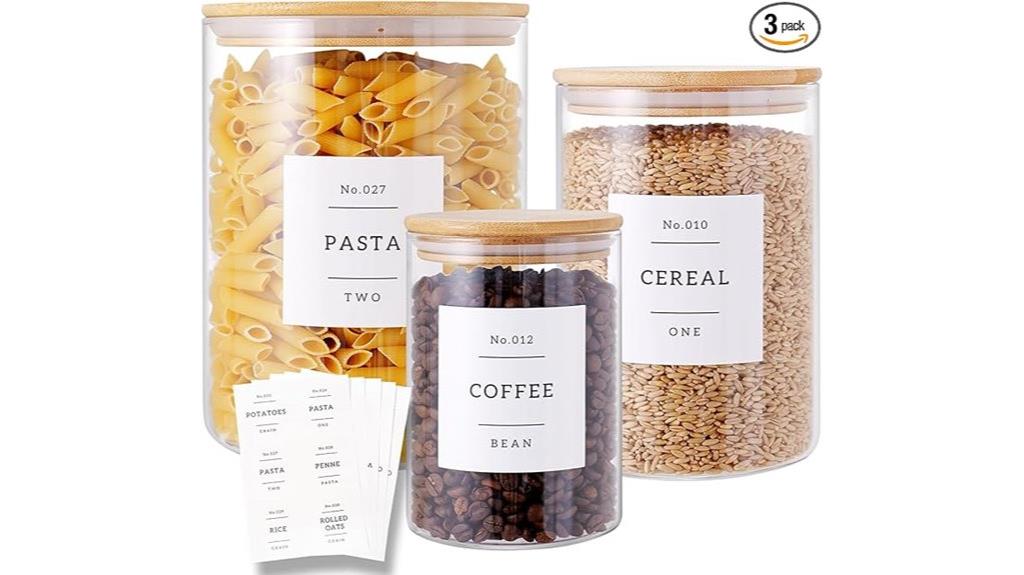 glass canisters with bamboo lids