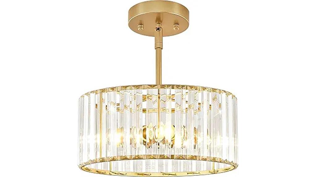 gold crystal semi flush
