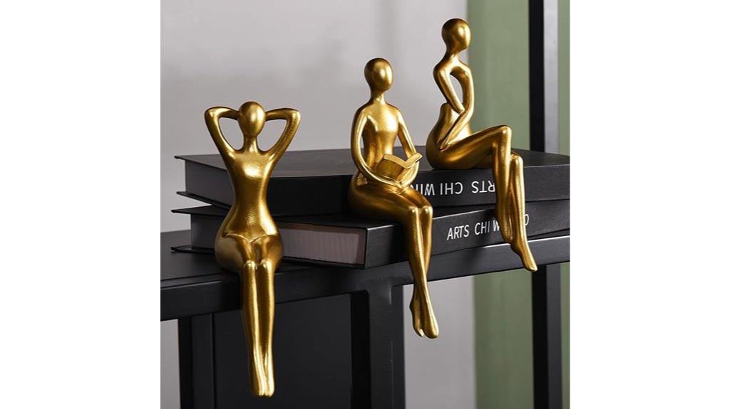 gold decor thinker statue