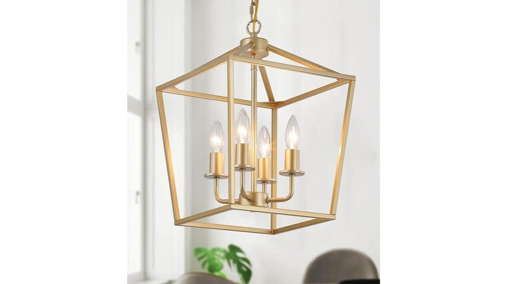 gold industrial ceiling lantern