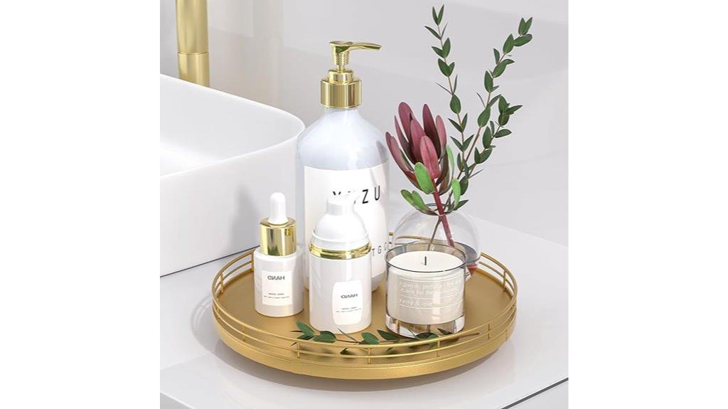 gold oak tabletop organizer