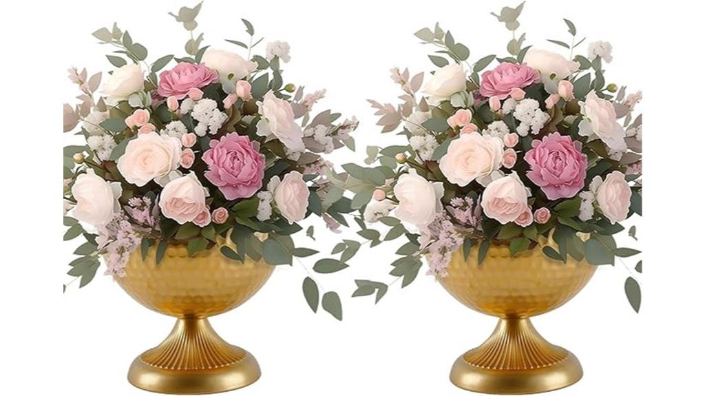 gold wedding vase set