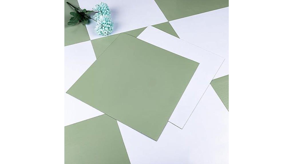 green and white peel tile flooring