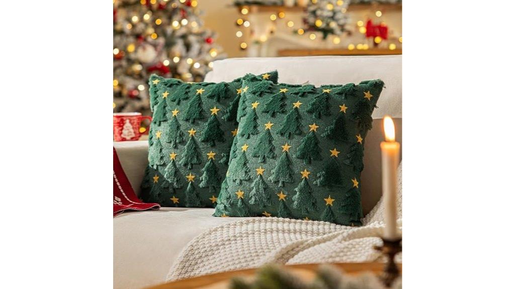 green christmas tree pillow
