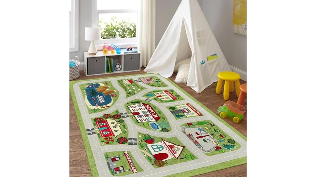 green kids playroom rug
