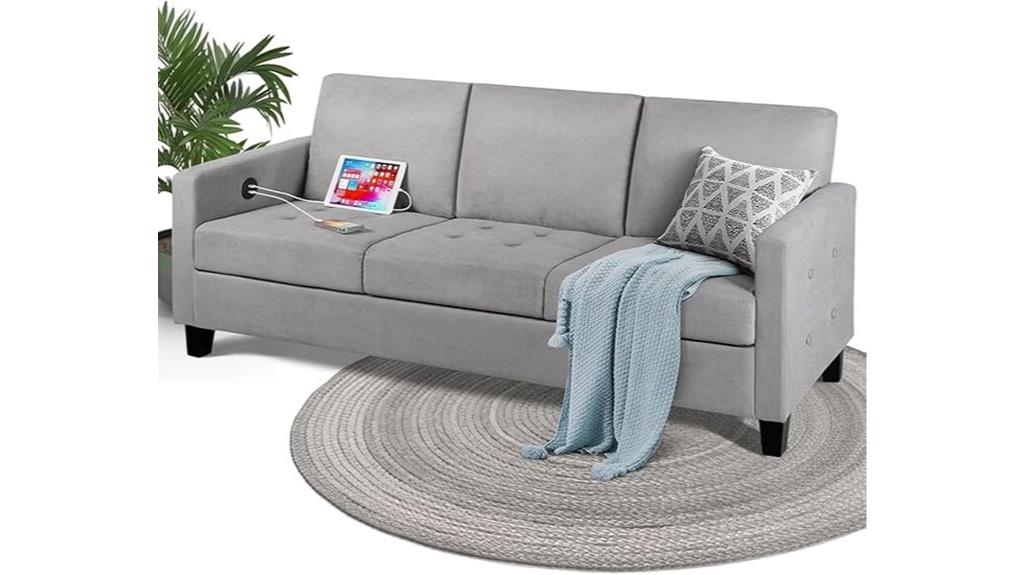 grey 3 person couch