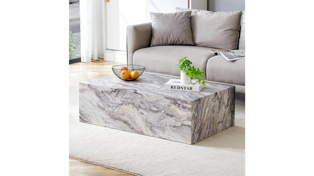 grey faux marble coffee table
