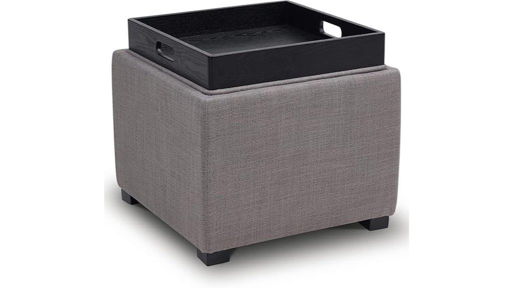 grey storage ottoman cube