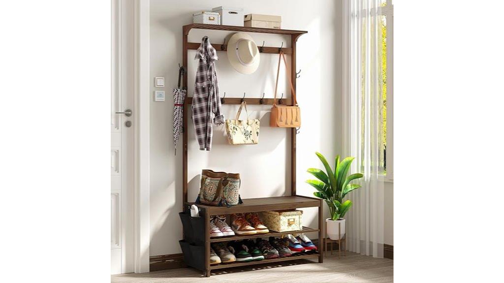 hall tree with shoe storage