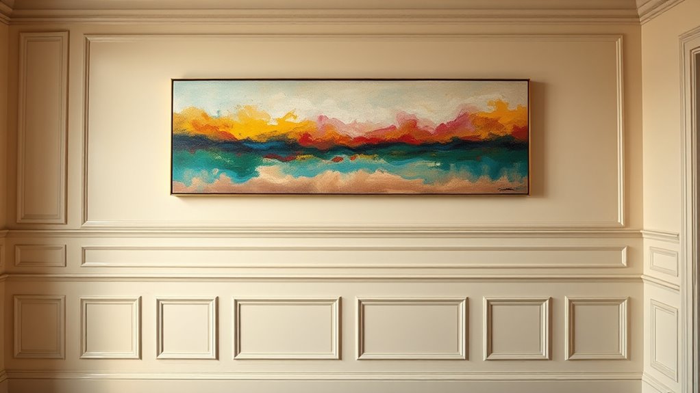 hanging art above wainscoting