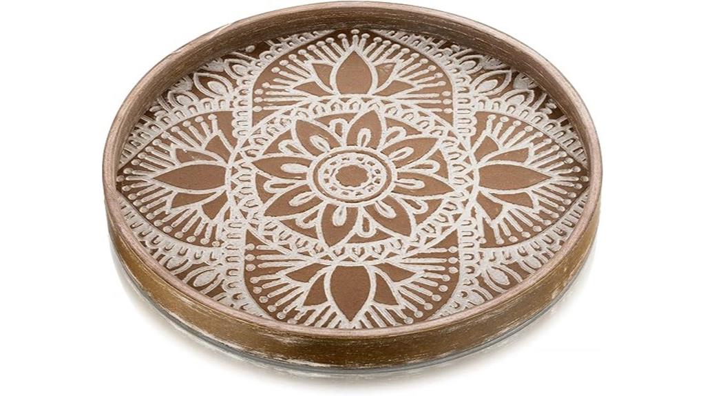 hanobe round decorative tray