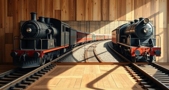 horizontal hanging railroading wallpaper