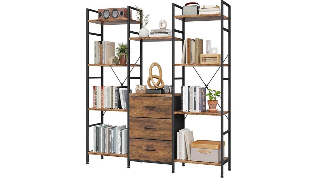 industrial 4 tier bookcase