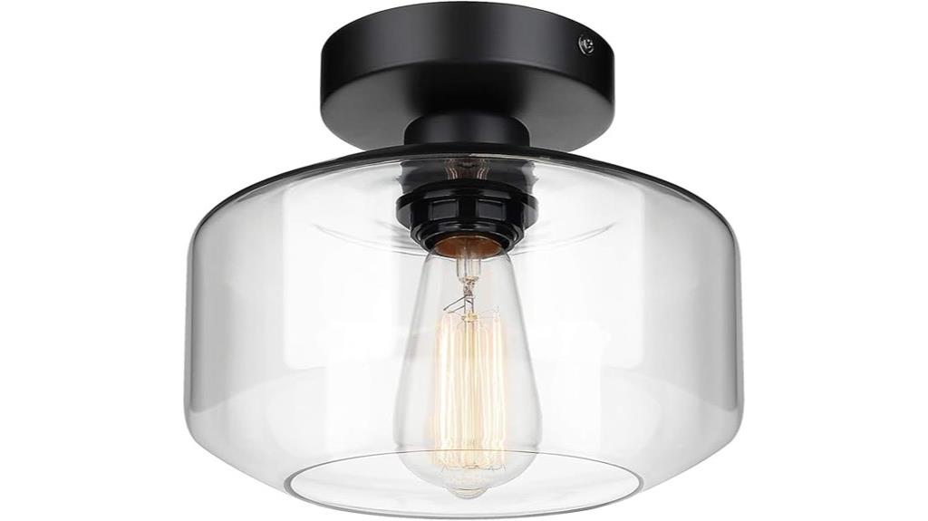 industrial semi flush ceiling light