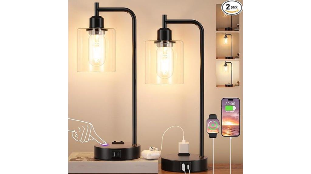 industrial touch lamps set