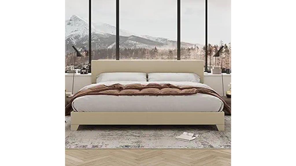 king size upholstered bed