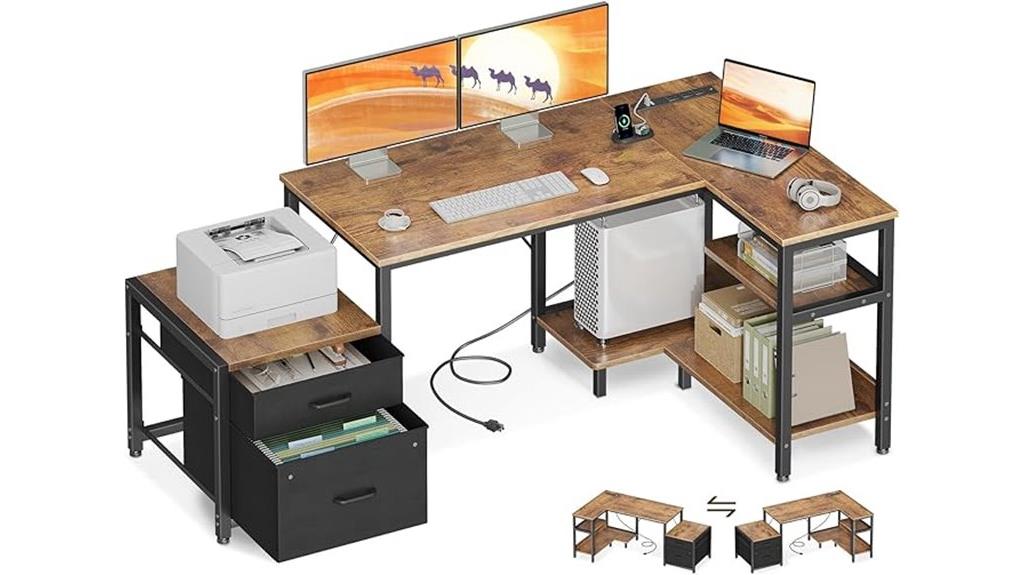 l shaped desk with storage