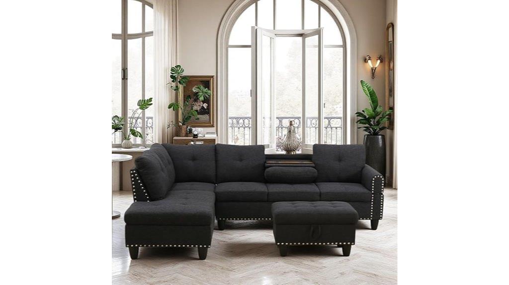 l shaped sofa with ottoman