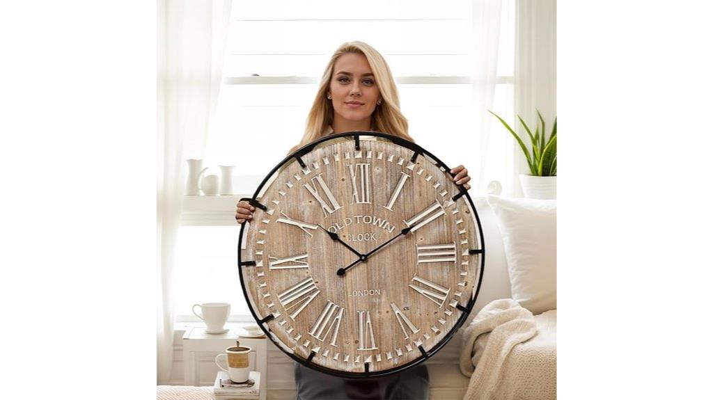 large 30 inch farmhouse clock