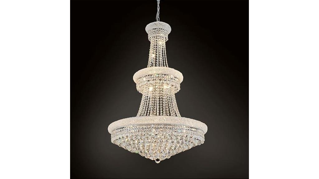 large 3 layer crystal chandelier