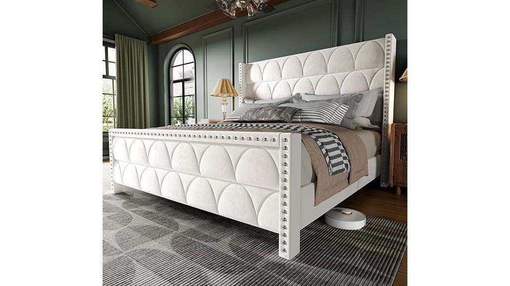 large bed with headboard