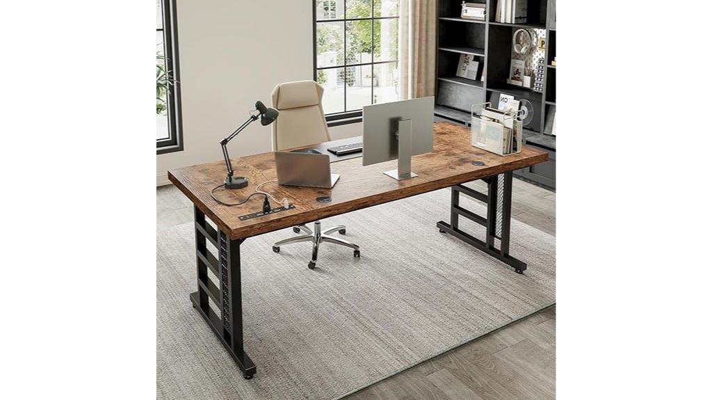large desk with usb