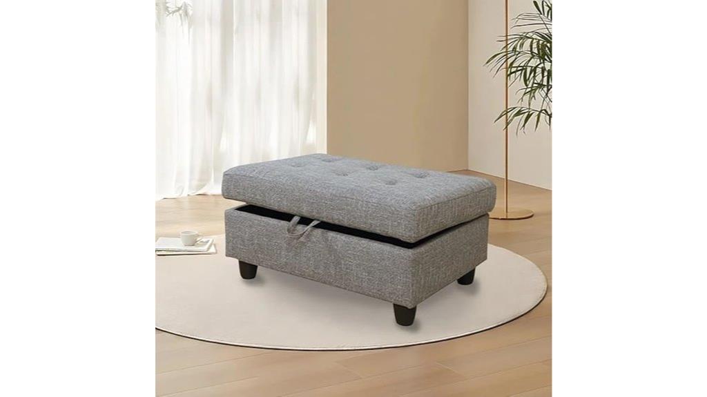 large fabric storage ottoman