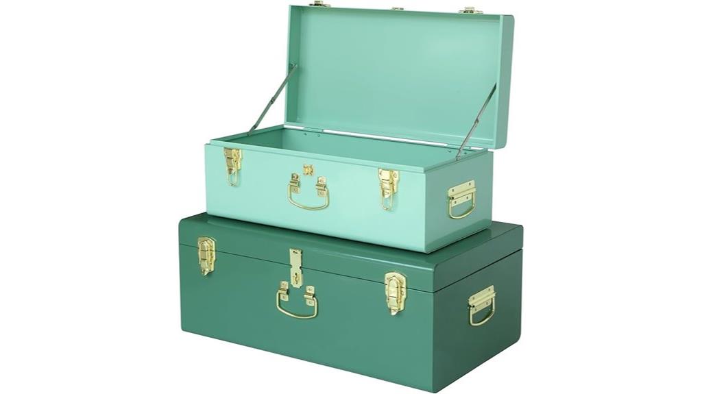 large metal storage trunks