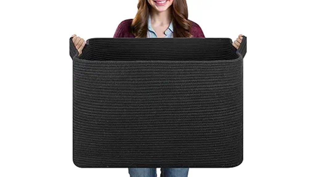 large woven basket with handles