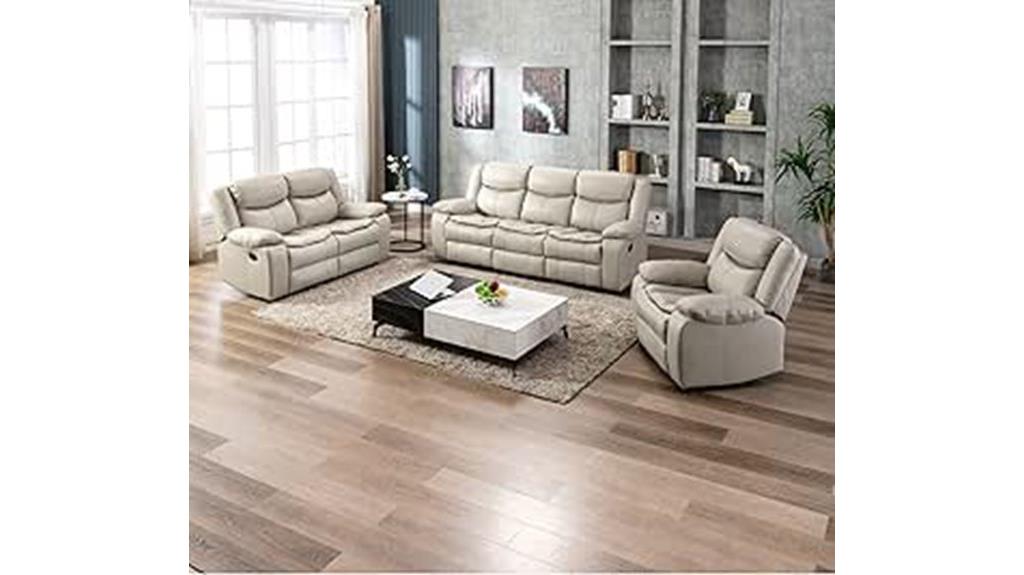 leather reclining sofa set