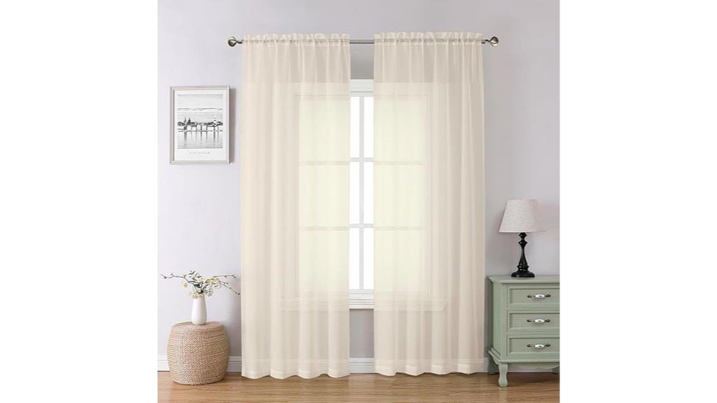 lecloud cream sheer curtains