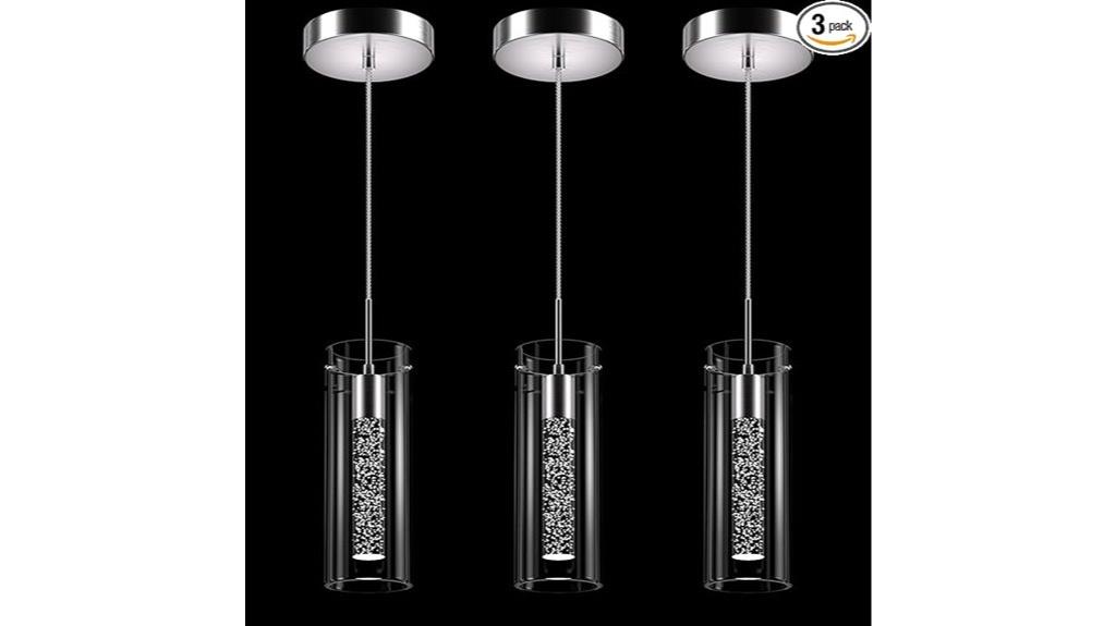 led crystal kitchen pendant