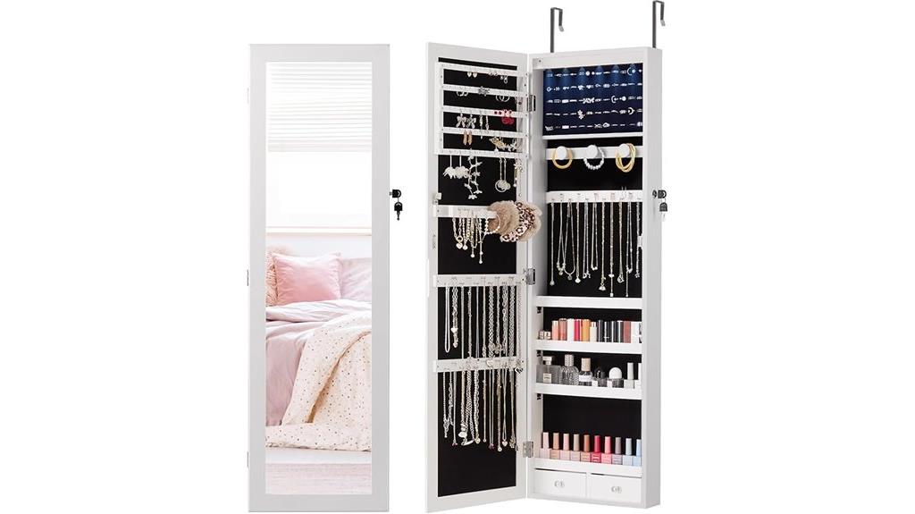 lockable led jewelry cabinet